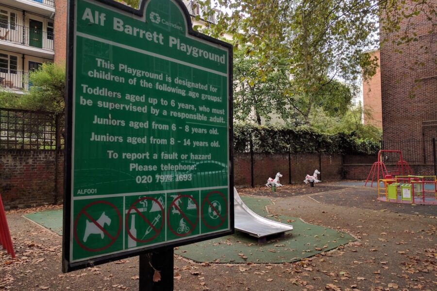 Alf Barrett Playground In Bloomsbury, London